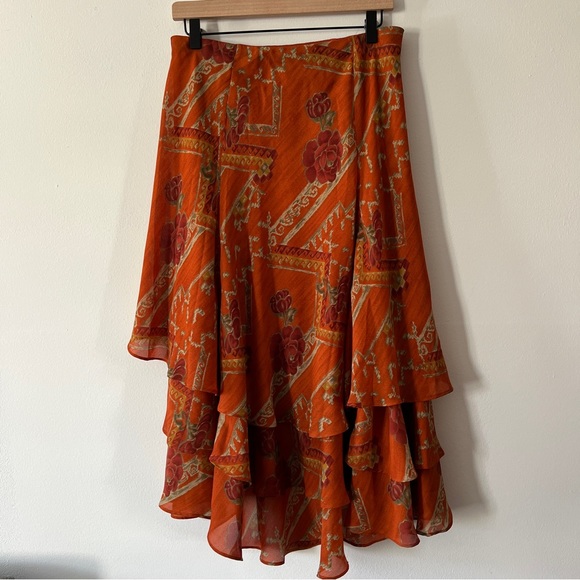 Vintage orange skirt by Coldwater Creek Size M - Picture 2 of 4